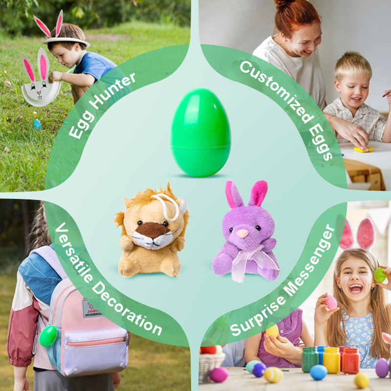 Œufs de Pâques pré-remplis avec des jouets en peluche