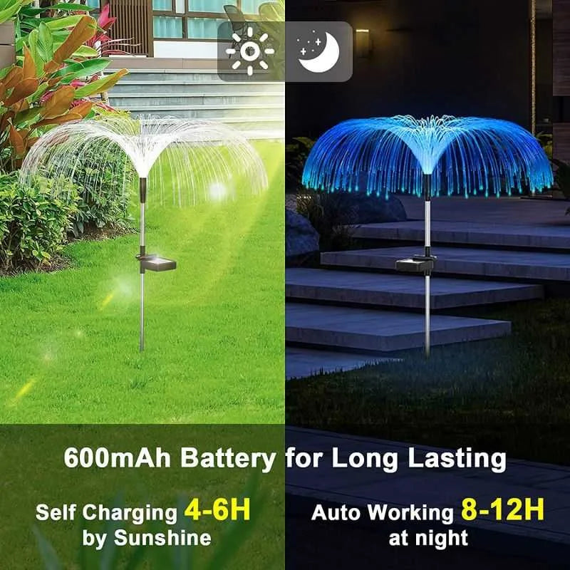 Lampe de jardin solaire – Lampe méduse à couleurs changeantes