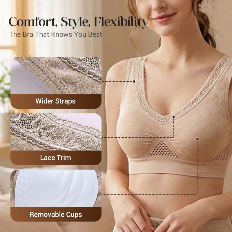 Soutien-gorge confort en pur coton sans boutons ni agrafes