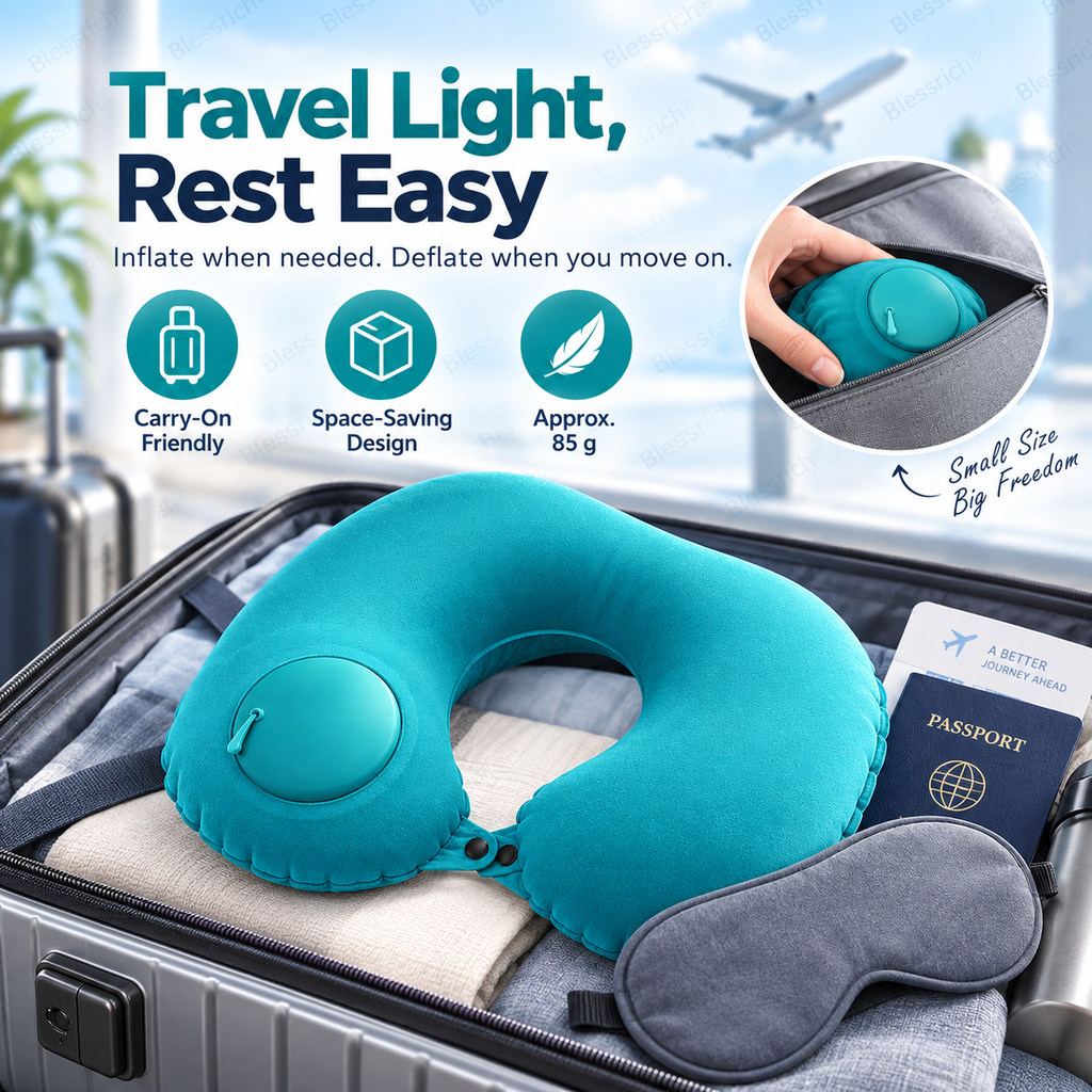 Oreiller de voyage gonflable portable