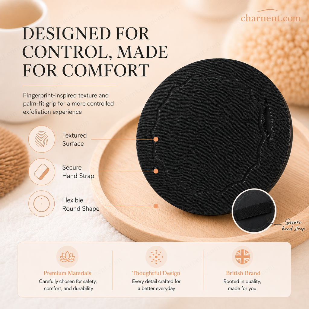 Coussinets exfoliants pour le bain – Exfolient en douceur, désobstruent les pores, révèlent une peau plus éclatante. Caoutchouc durable, facile à rincer.