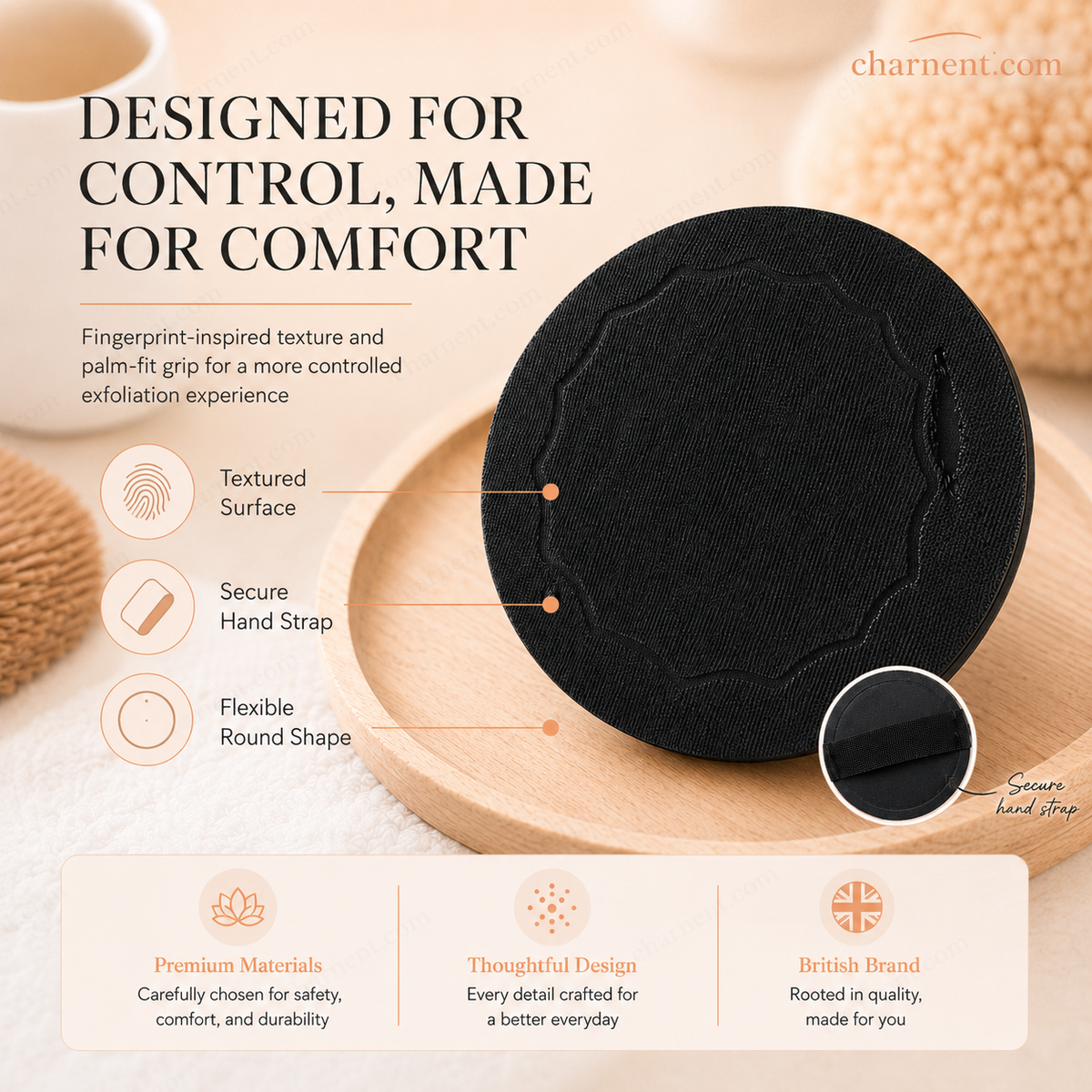 Coussinets exfoliants pour le bain – Exfolient en douceur, désobstruent les pores, révèlent une peau plus éclatante. Caoutchouc durable, facile à rincer.