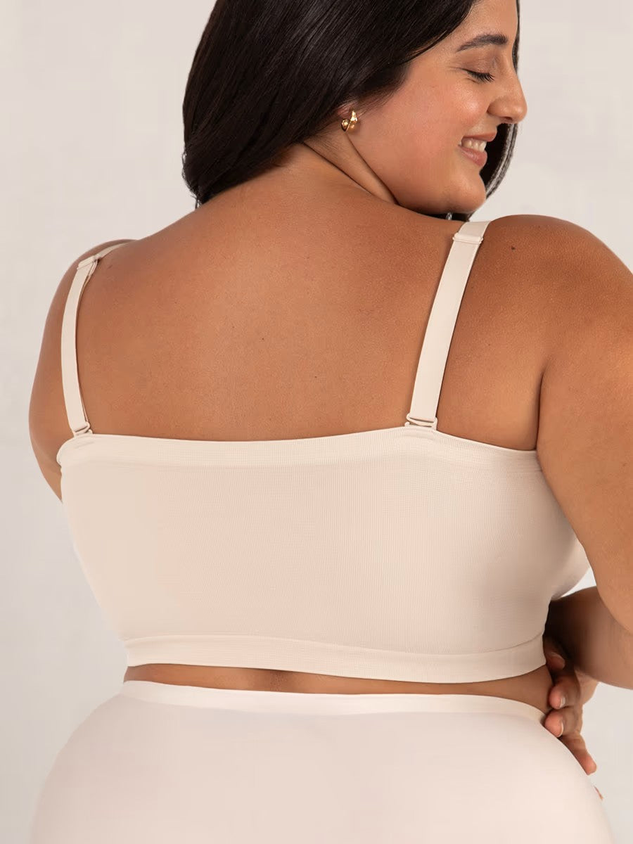 Soutien-gorge bandeau convertible sans bretelles avec confort sans armatures, bande antidérapante et bretelles amovibles