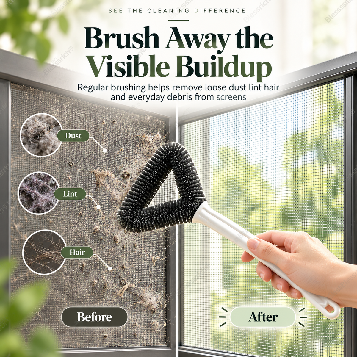 Brosse de nettoyage pour écran triangulaire