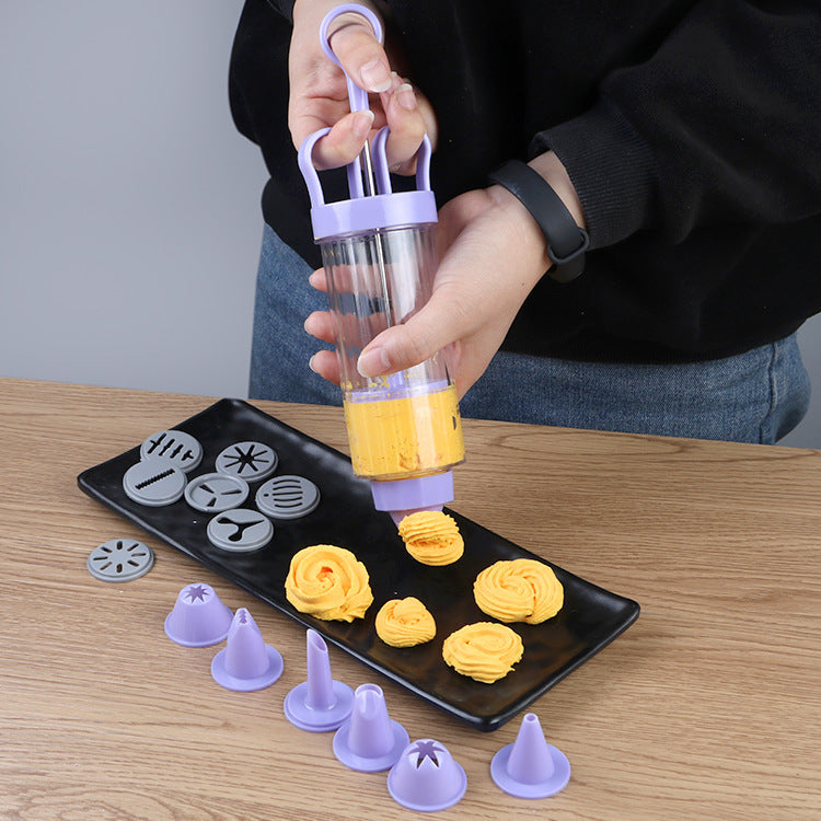Kit de pistolet à décorer les gâteaux en acier inoxydable – Ensemble de 18 pièces, remplissez et décorez en toute simplicité, sans BPA