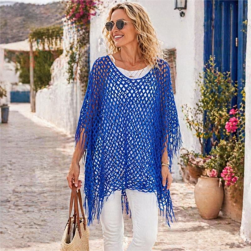 Paréo en crochet métallique d'été – Léger, fluide et élégamment stylé pour l'été