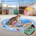 Tapis d'eau pour animal de compagnie – jouet interactif avec poissons flottants + tapis rafraîchissant pour l'été