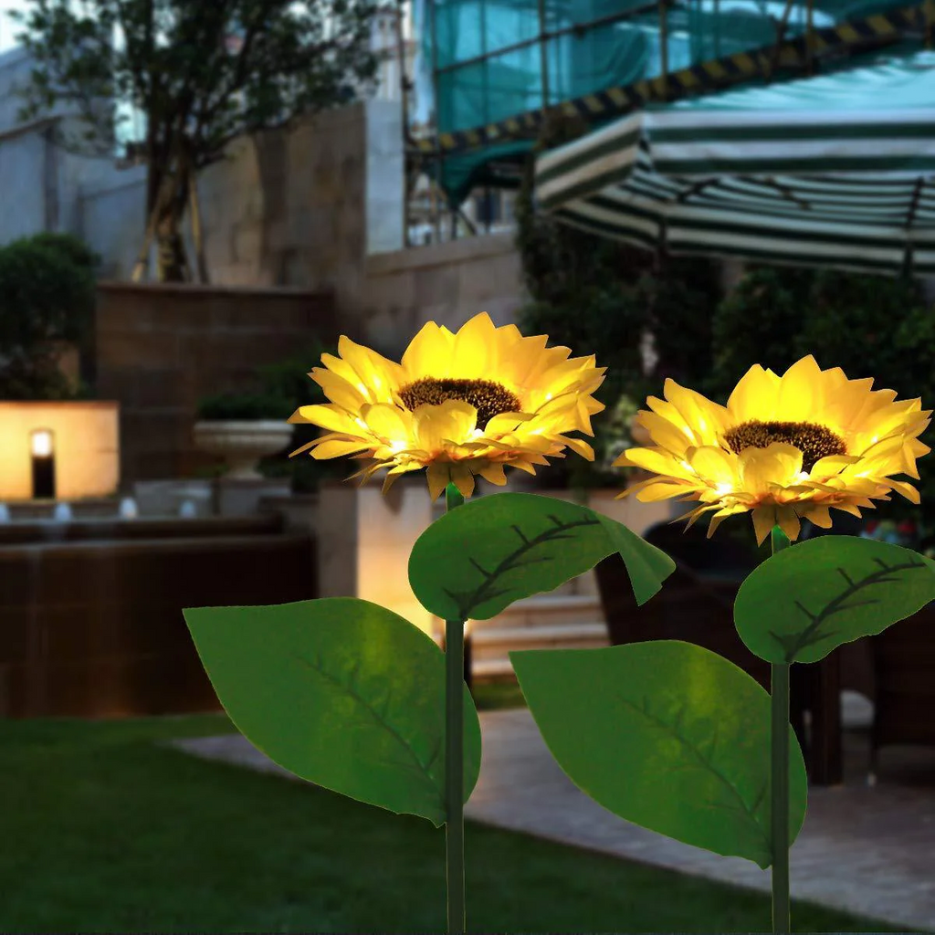 Lampes solaires Tournesol – Allumage/Extinction automatique, 14h d'éclairage, Étanchéité IP65