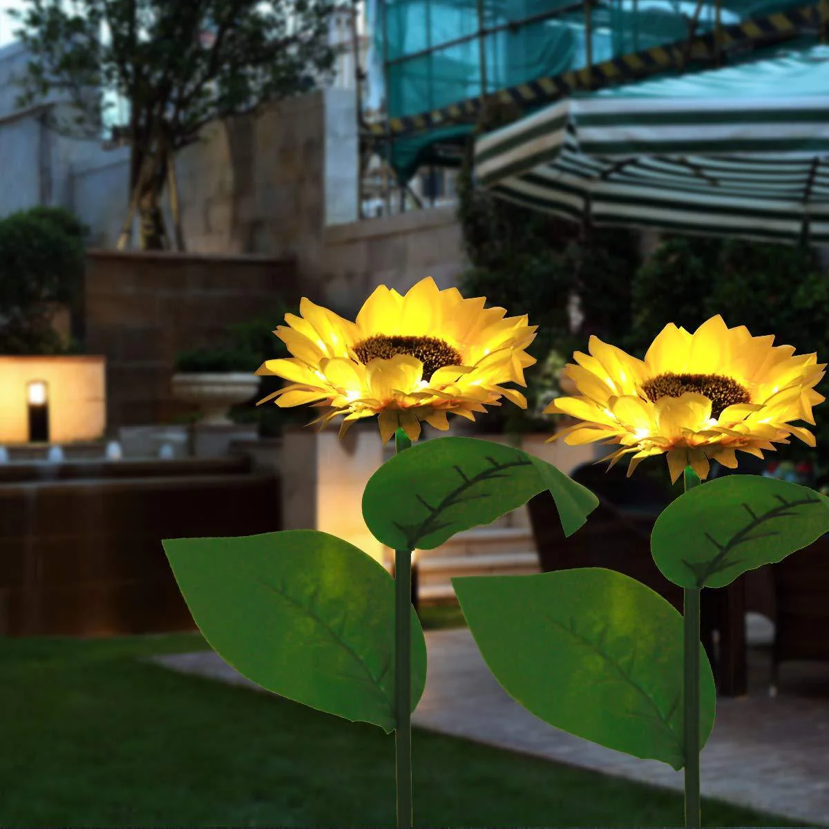 Lampes solaires Tournesol – Allumage/Extinction automatique, 14h d'éclairage, Étanchéité IP65