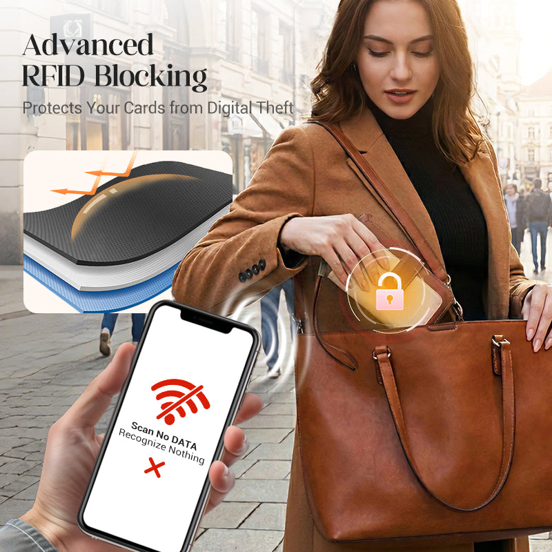 Portefeuille en cuir pour femme avec protection RFID