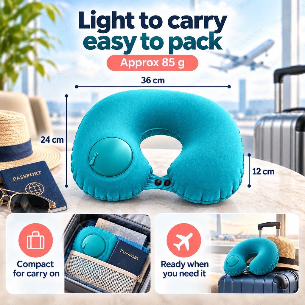 Oreiller de voyage gonflable portable