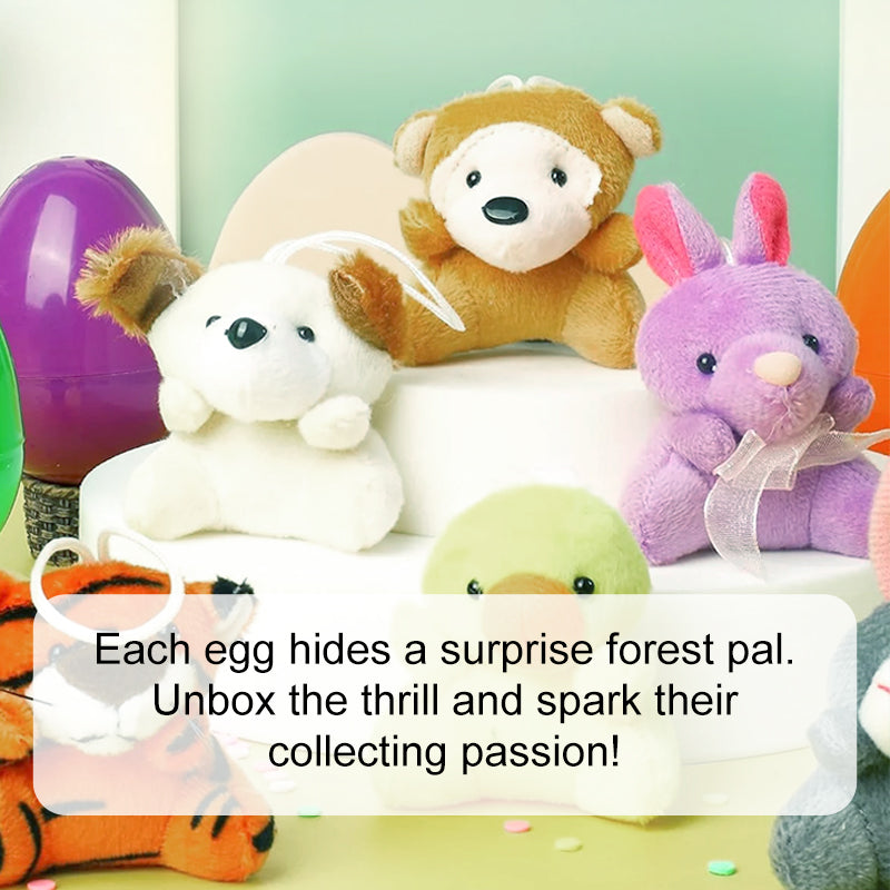 Œufs de Pâques pré-remplis avec des jouets en peluche