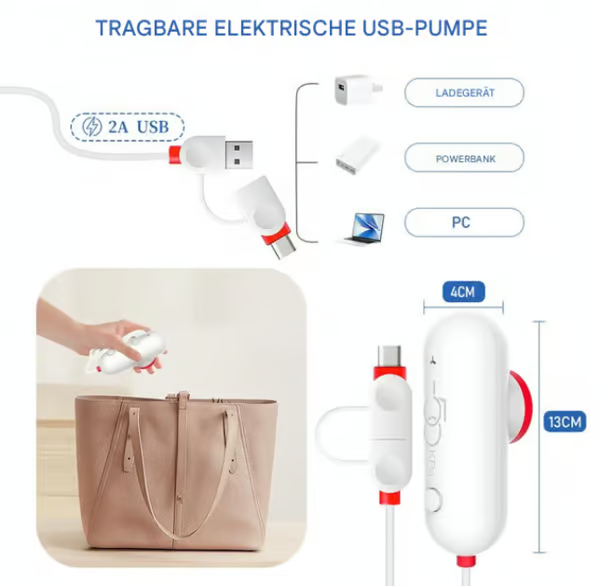 Lot de 6 sacs de compression pour aspirateur électrique USB – Rangement peu encombrant, joint hermétique, réutilisable et durable