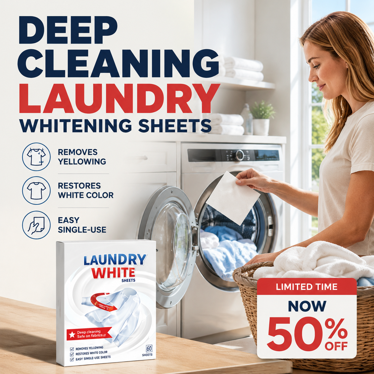 Feuilles de blanchiment de linge pour nettoyage en profondeur, puissant détachant, feuilles de nettoyage de linge pour éclaircir les tissus