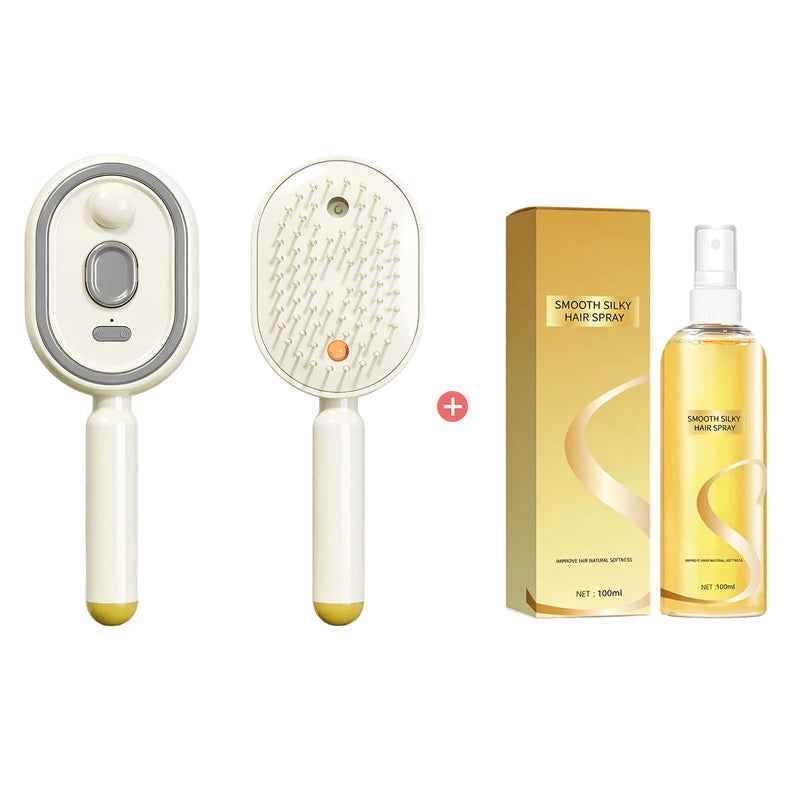 Brosse à cheveux électrique avec pulvérisateur et massage