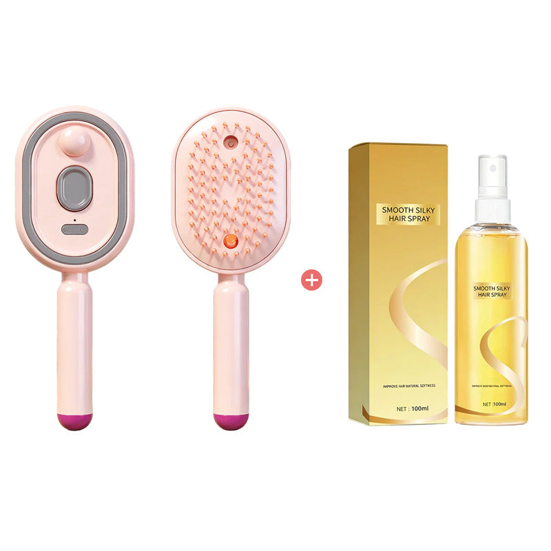 Brosse à cheveux électrique avec pulvérisateur et massage