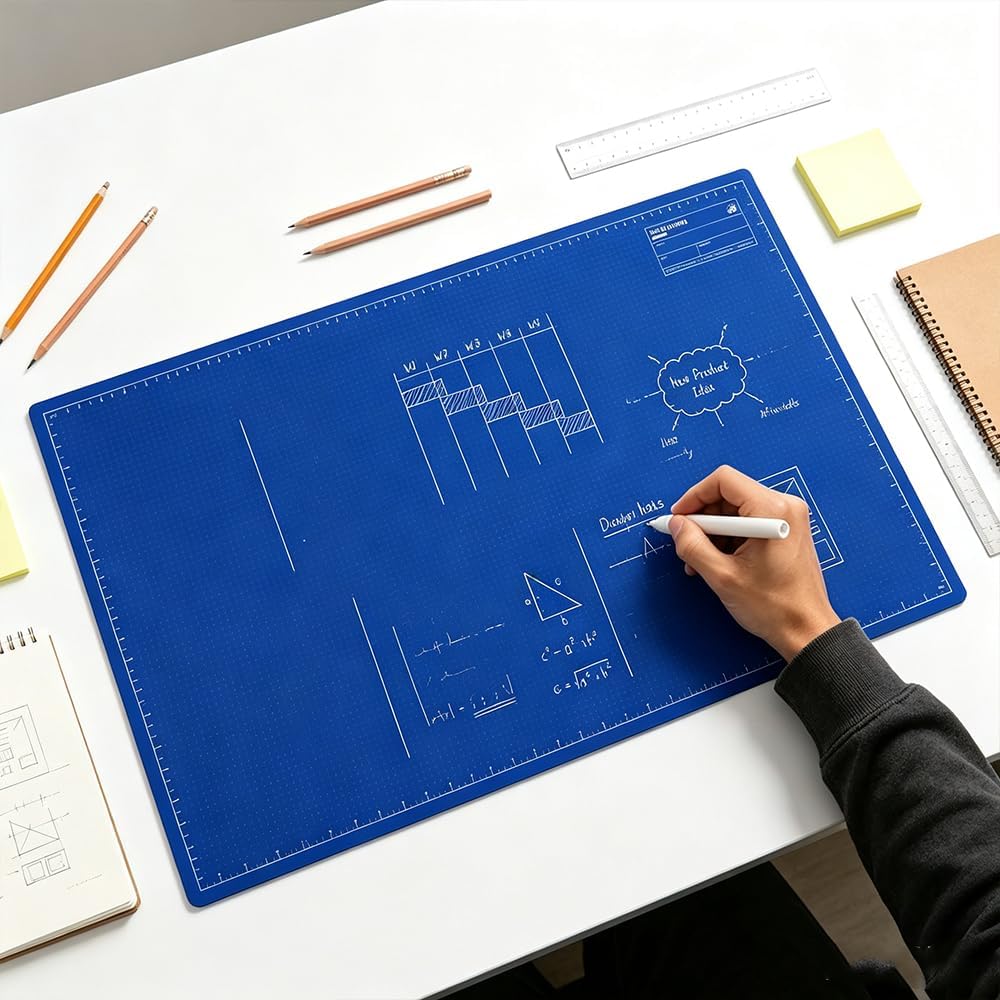 MAINTENANT ! Grand tapis de bureau réutilisable Inscriptible©\Pad de travail de planification créatif multifonction©\Tampon de bureau effaçable pour esquisse, planification de projet et espace de travail de bureau