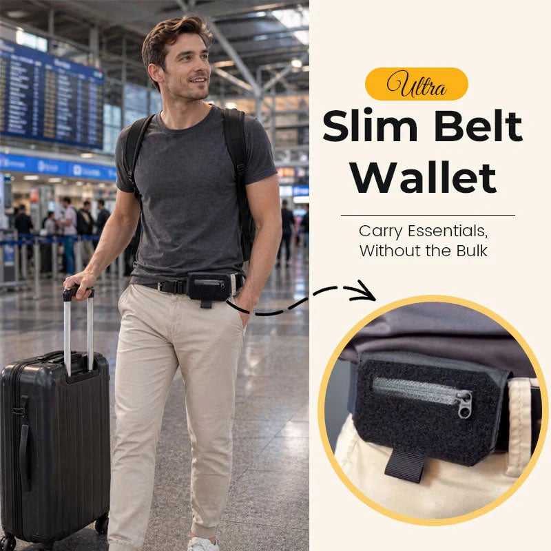 MAINTENANT! Portefeuille ceinture fin – Mince et discret – Idéal pour les voyages et l'utilisation quotidienne