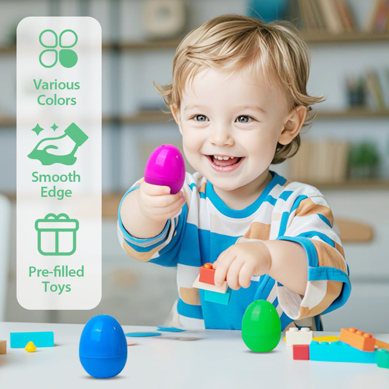 Œufs de Pâques pré-remplis avec des jouets en peluche