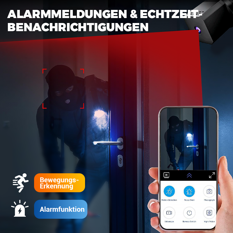 Caméra de surveillance sans fil haute résolution avec vision nocturne