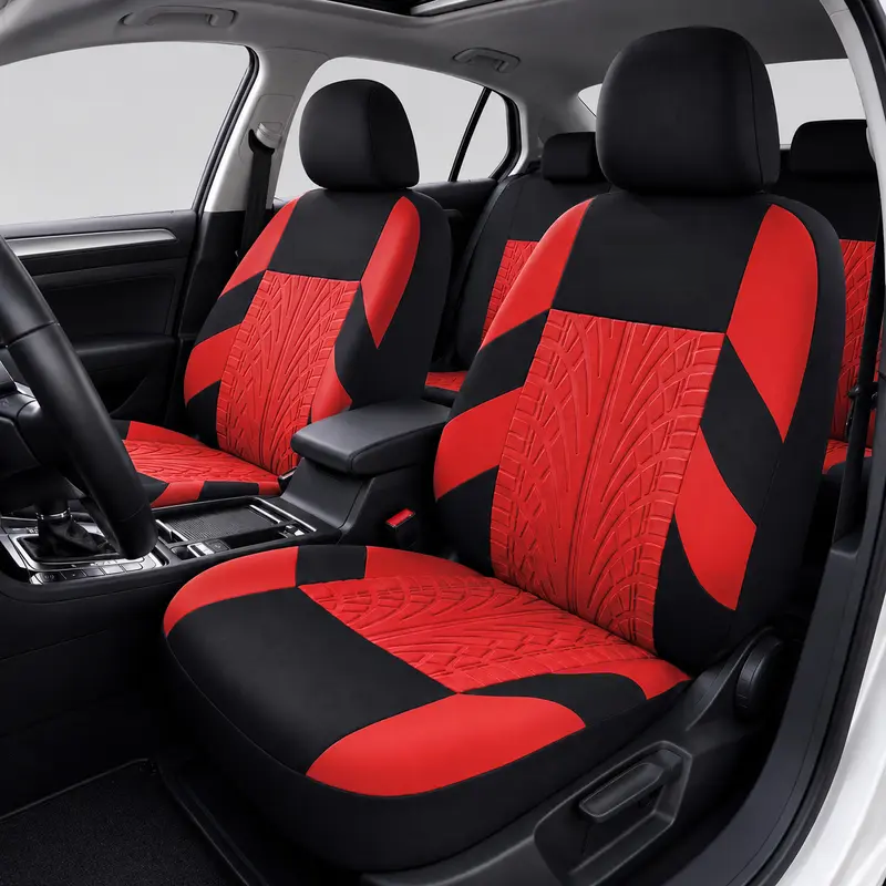 Housses de Siège de Voiture pour 5 Sièges Universelles, Protections de Siège Avant et Arrière de Voiture en Tissu Respirant, Compatibles Airbag, Protection Complète, Convient à la Plupart des Voitures et Camions