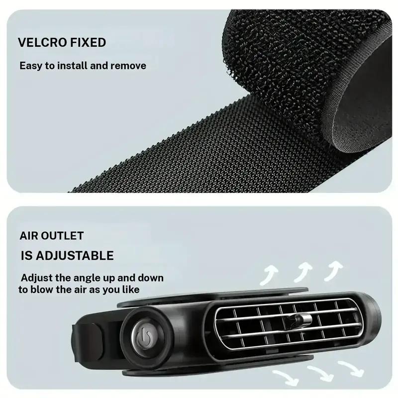 Ventilateur de Siège Auto BreezGoTM – Ventilateur Rechargeable Clip-On 3 Vitesses avec Batterie 3000 mAh | Chargement USB-C pour Voitures, Voitures de Golf et Camping-cars