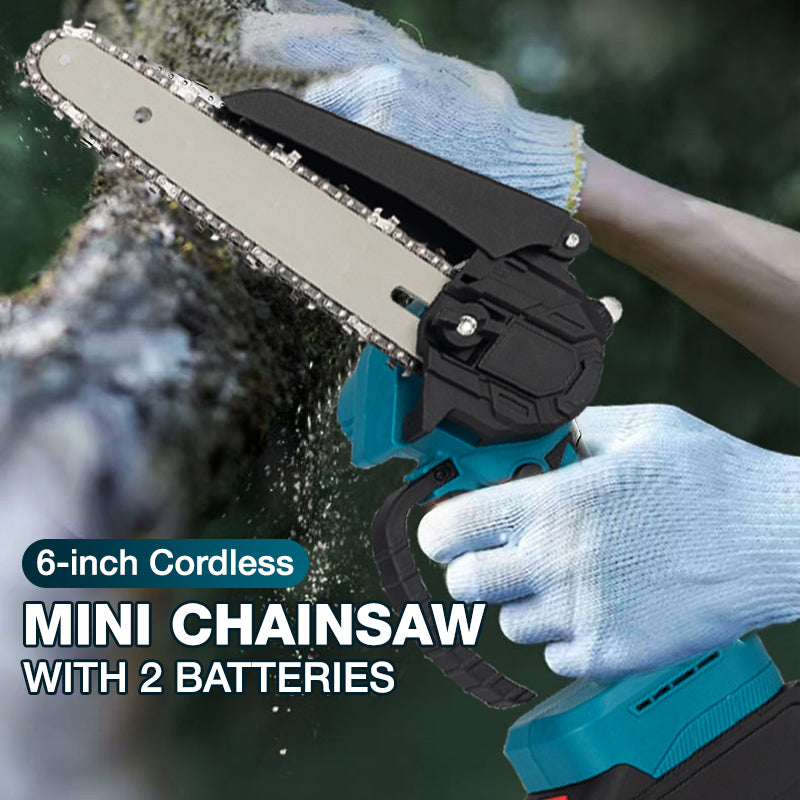 Mini-tronçonneuse sans fil de 6 pouces avec 2 batteries