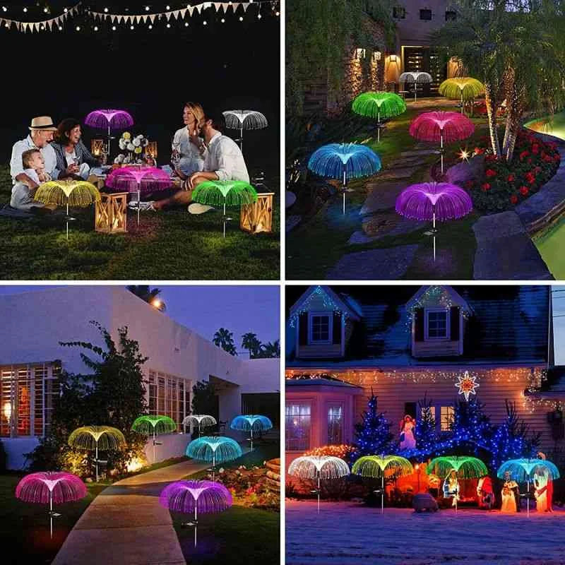 Lampe de jardin solaire – Lampe méduse à couleurs changeantes