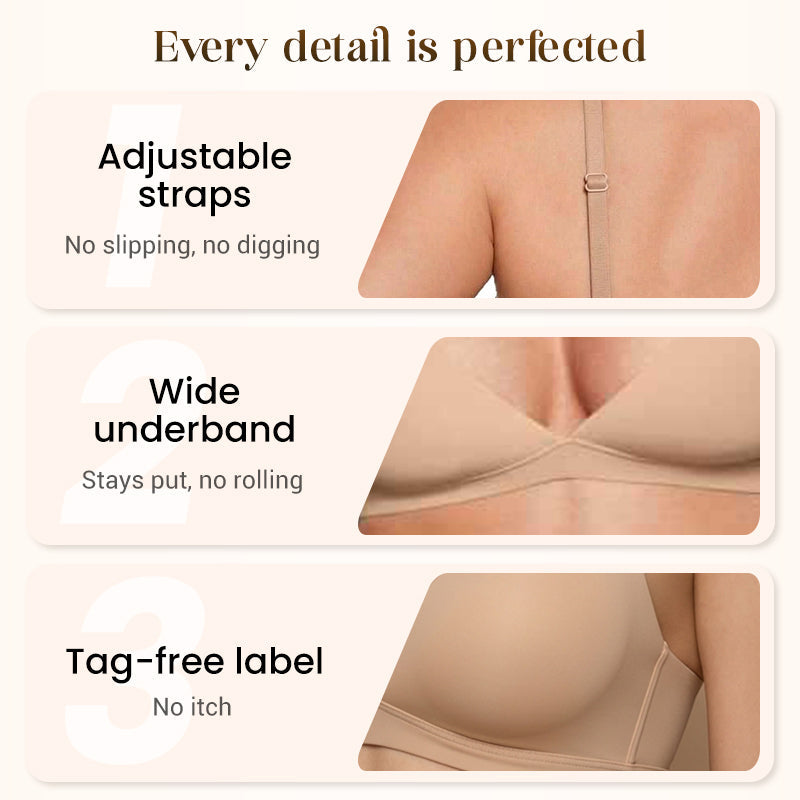 Plus de 80 000 vendus : Bralette triangle sans armatures à maintien effet gel pour femme