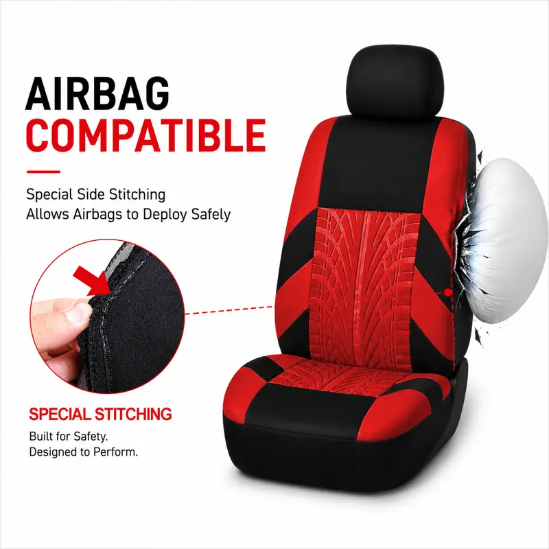 Housses de Siège de Voiture pour 5 Sièges Universelles, Protections de Siège Avant et Arrière de Voiture en Tissu Respirant, Compatibles Airbag, Protection Complète, Convient à la Plupart des Voitures et Camions