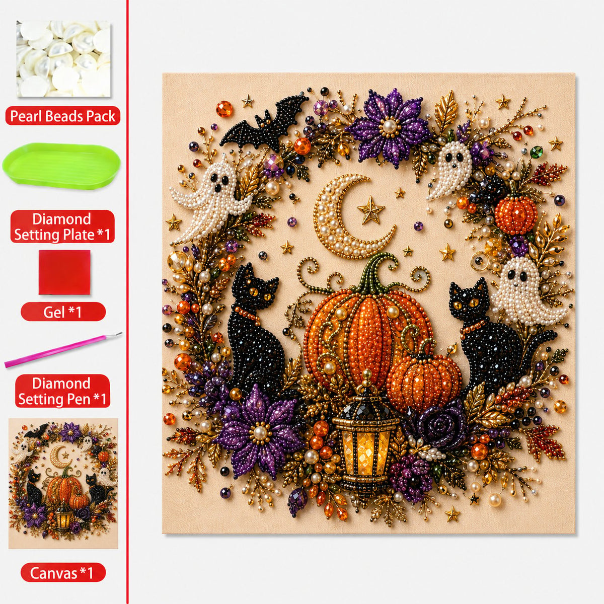 Kit de bricolage artistique Halloween Perle – Transformez de minuscules perles en magie effrayante et mignonne
