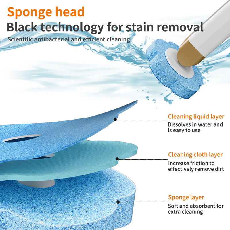 Ensemble brosse de toilette murale innovante à têtes jetables