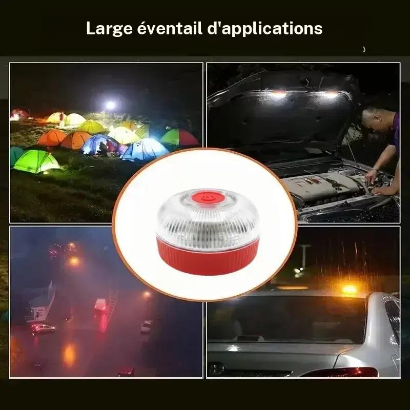 Bande lumineuse stroboscopique V16 avec un puissant aimant à la base de la batterie
