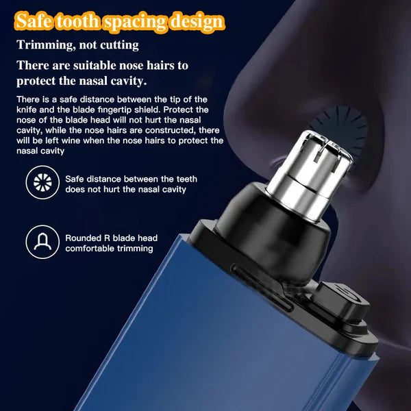 Tondeuse à nez portable rechargeable – Précision indolore, lumière LED intégrée et chargement rapide USB-C – Un accessoire de toilettage essentiel pour homme