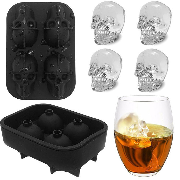 Bac à glaçons en silicone tête de mort 2026 - Crâne géant à fonte lente pour whisky, cocktails et plus encore.