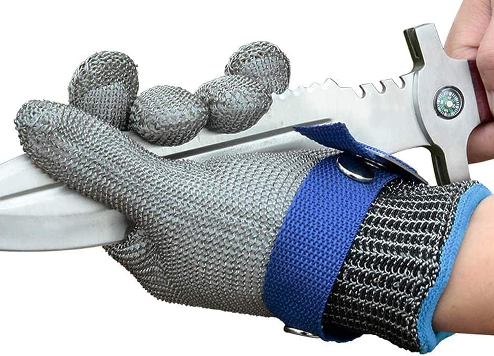 MAINTENANT ! Gant en maille d'acier inoxydable – Niveau de coupe A9 le plus élevé – Parfait pour les bouchers et les chefs – Fini les accidents de couteau !