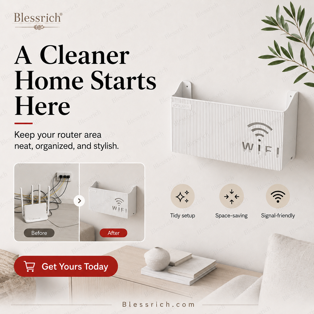 Support de rangement mural pour routeur WiFi