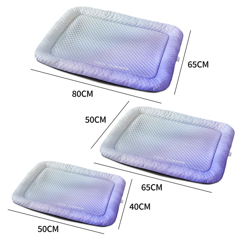 Tapis de refroidissement pour animaux de compagnie - Tapis de couchage d'été en soie glacée pour chiens et chats, couverture rafraîchissante aux couleurs dégradées, coussin de couchage doux et respirant pour sols intérieurs