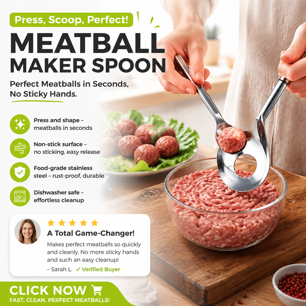 Cuillère à boulettes ! Antiadhésive, pour prélever et égoutter – le cadeau parfait. Une cuisine sans dégâts – procurez-vous la vôtre !