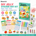 Crée tes propres autocollants en gel ! Kit de peinture, décolle et colle pour enfants, 4 thèmes amusants + kit de bricolage complet