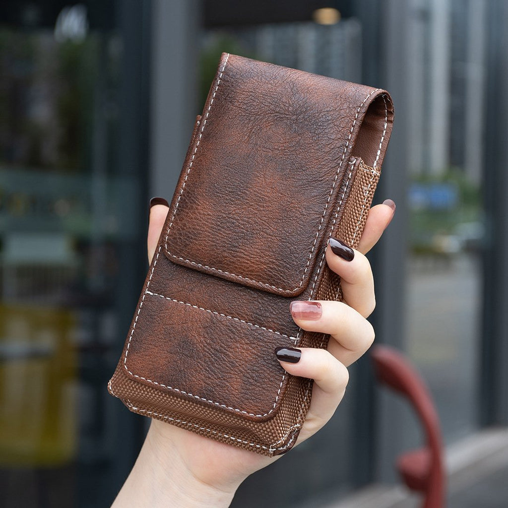 Étui de ceinture pour téléphone avec fermeture magnétique – Holster pour smartphone robuste avec clip, passant de ceinture et fente pour carte