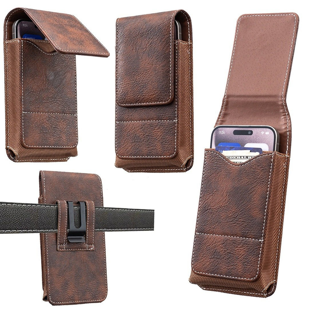 Étui de ceinture pour téléphone avec fermeture magnétique – Holster pour smartphone robuste avec clip, passant de ceinture et fente pour carte
