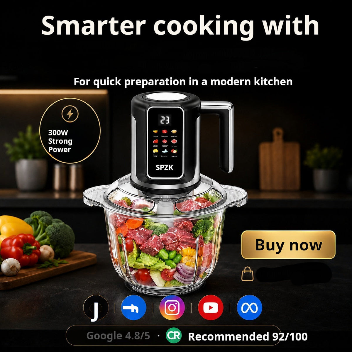 Hachoir de cuisine sans fil alimenté par USB pour la viande, les sauces et plus encore – rapide, hygiénique et facile !