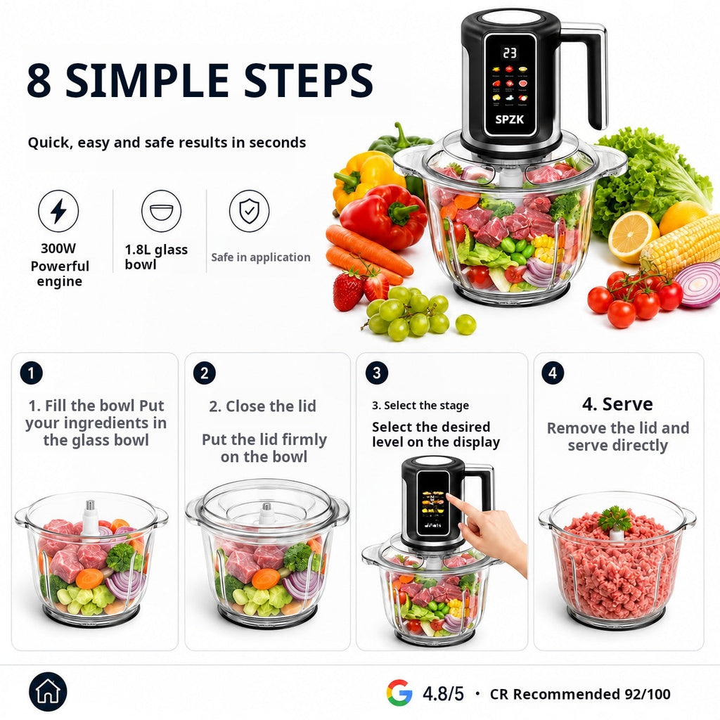 Hachoir de cuisine sans fil alimenté par USB pour la viande, les sauces et plus encore – rapide, hygiénique et facile !