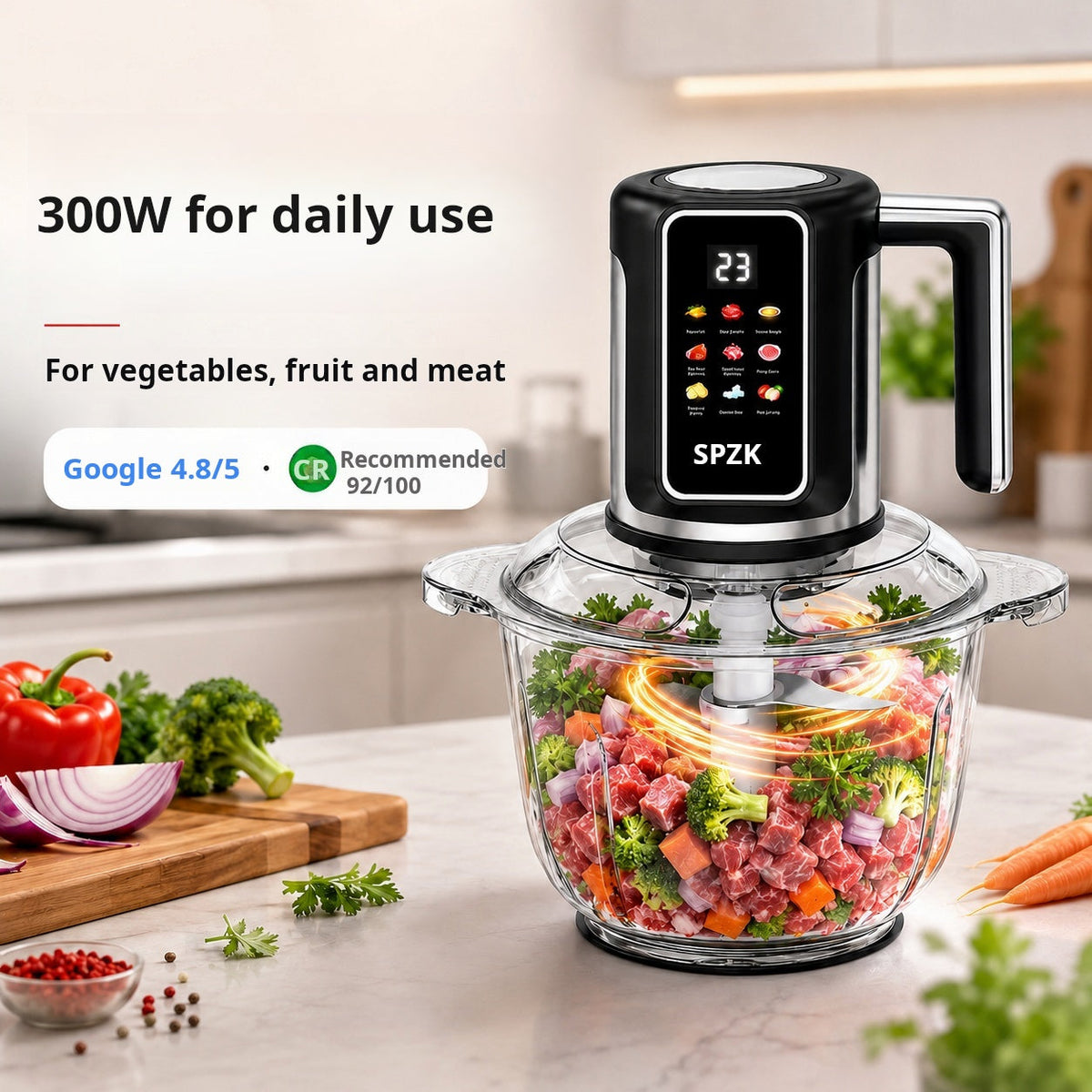 Hachoir de cuisine sans fil alimenté par USB pour la viande, les sauces et plus encore – rapide, hygiénique et facile !