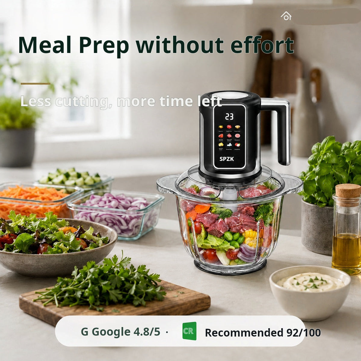 Hachoir de cuisine sans fil alimenté par USB pour la viande, les sauces et plus encore – rapide, hygiénique et facile !