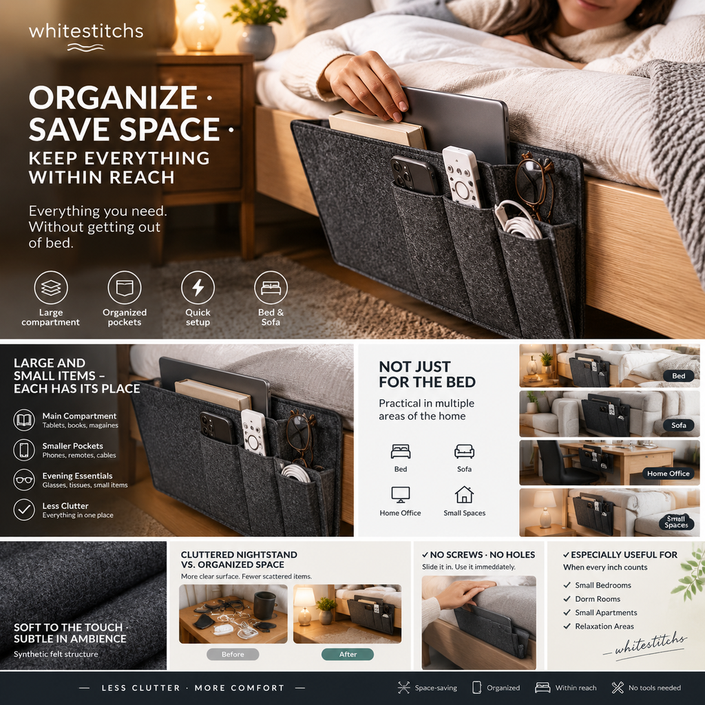 Organisez votre chevet instantanément ! Organisateur de rangement coulissant sans outils