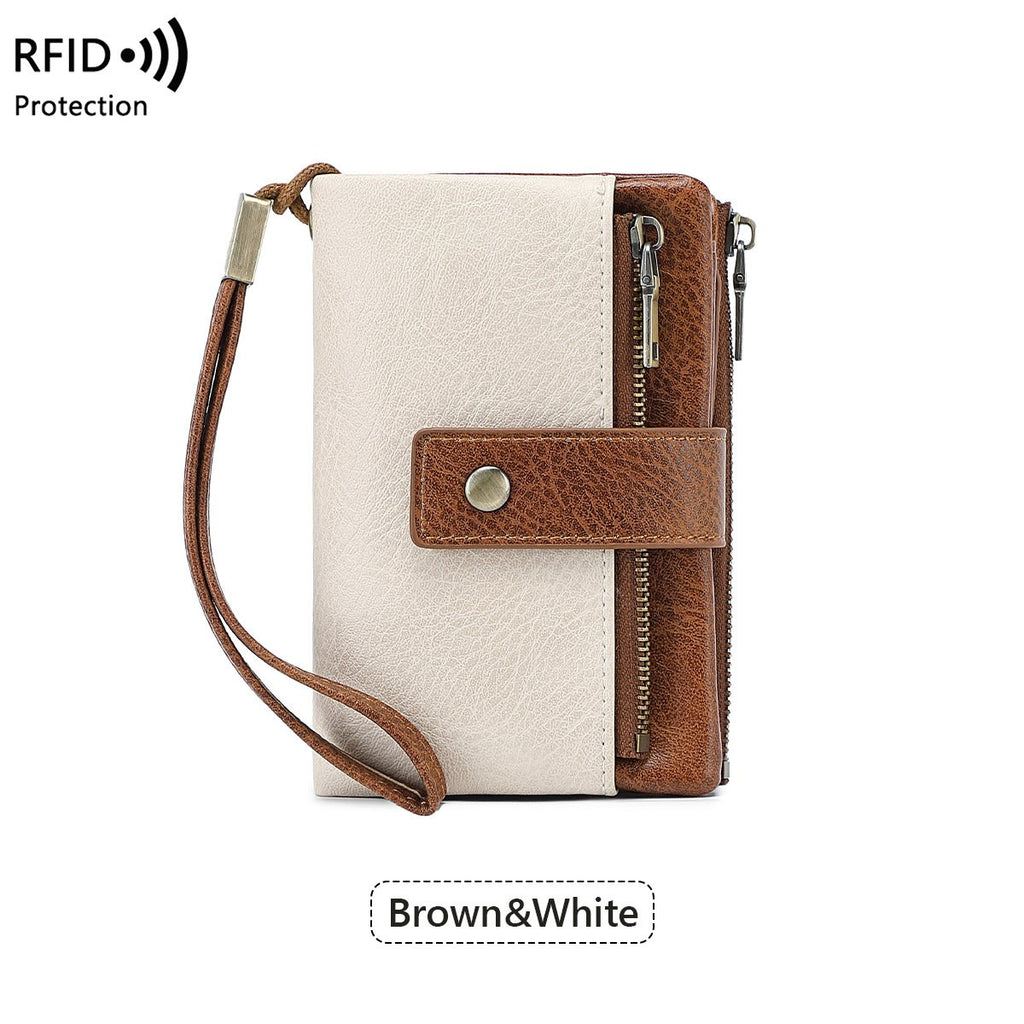 Portefeuille en cuir pour femme avec protection RFID