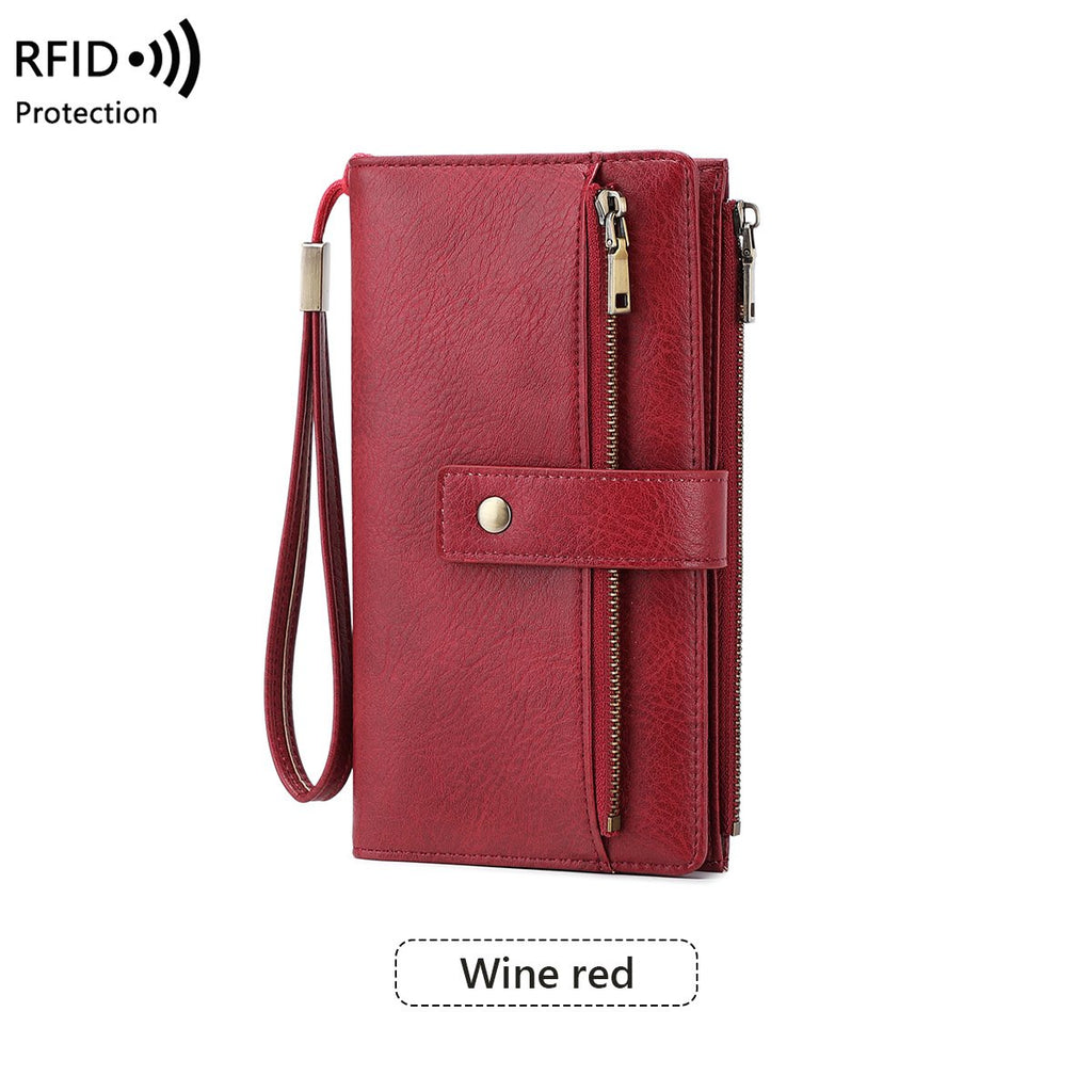 Portefeuille en cuir pour femme avec protection RFID