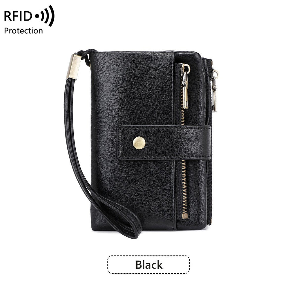 Portefeuille en cuir pour femme avec protection RFID